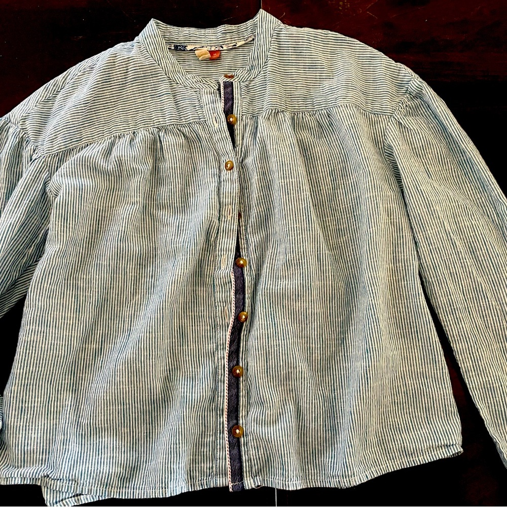 Anthropologie Pilcro Striped Button Down Shirt Size XS